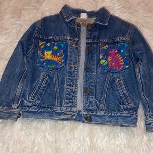 Vintage plain pockets denim jacket kids